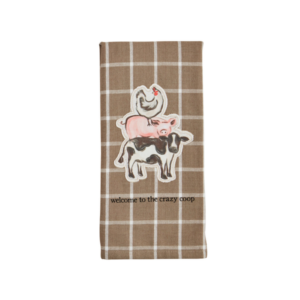 CRAZY COOP FARM ANIMAL TOWEL