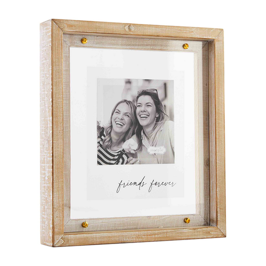 FRIENDS FOREVER WOOD AND BRASS FRAME