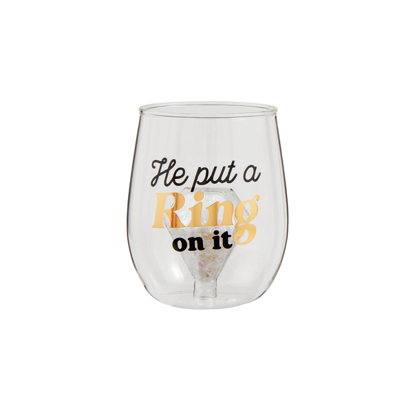 PUT A RING ON IT WEDDING GLASS