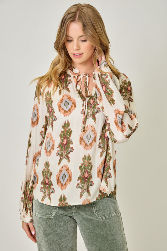 BOBBIE PRINTED PEASANT BLOUSE