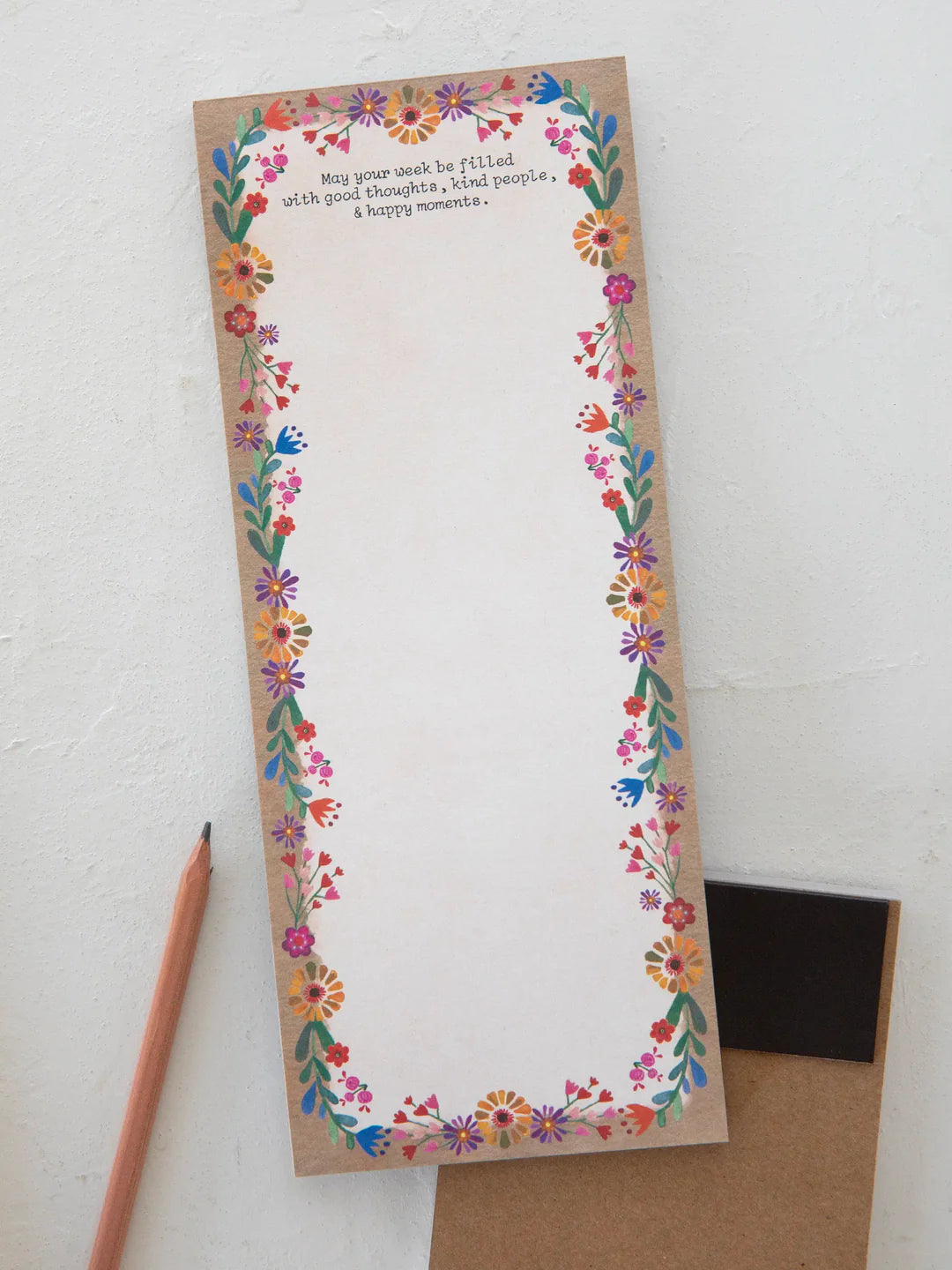 MAGNETIC NOTEPAD MAY YOUR WEEK FOLK FLORAL