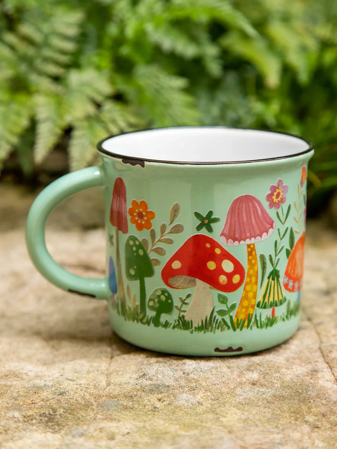 CAMP MUG LIGHT GREEEN MUSHROOM