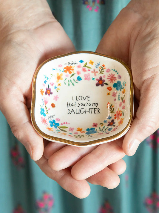ANTIQUED TRINKET BOWL  DAUGHTER