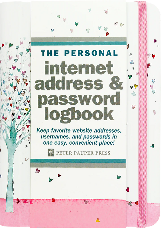 INTERNET PASSWORD LOGBOOK TREE OF HEARTS