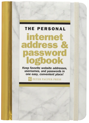 INTERNET PASSWORD LOGBOOK MARBLE