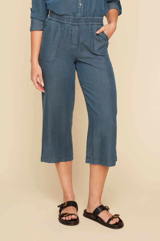 RENUAR WOVEN WIDE LEG CAPRI PANT