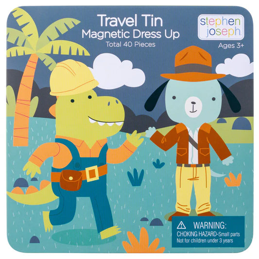 TRAVEL TIN MAGNETIC DRESS UP DINO AND DOG