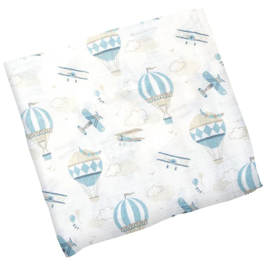 MUSLIN BLANKET HOT AIR BALLOON AND AIRPLANE