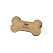 6 INCH NATURAL LEATHER FELT BONE DOG TOY